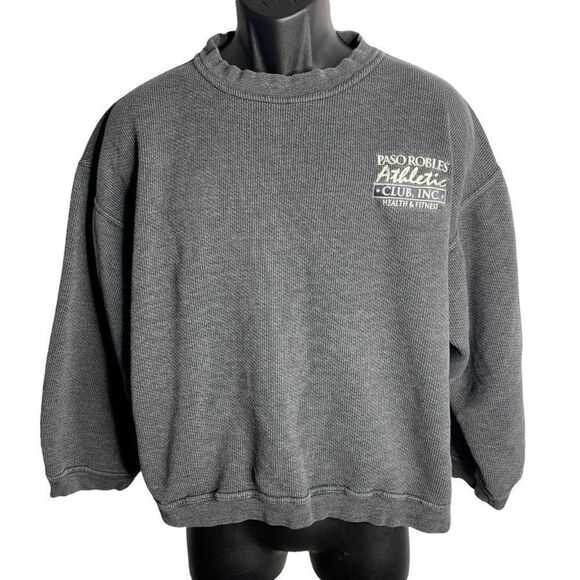 Vintage 80s Paso Robles Athletic Club Sweatshirt M Grey Crew Pullover - Picture 1 of 6